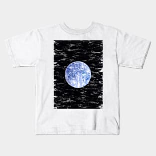 Bright Blue Moon Night Sky. For Moon Lovers. Bright Moon Collection Kids T-Shirt